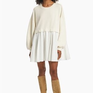 Free people Eleanor Pleated Trapeze Sweatshirt dress